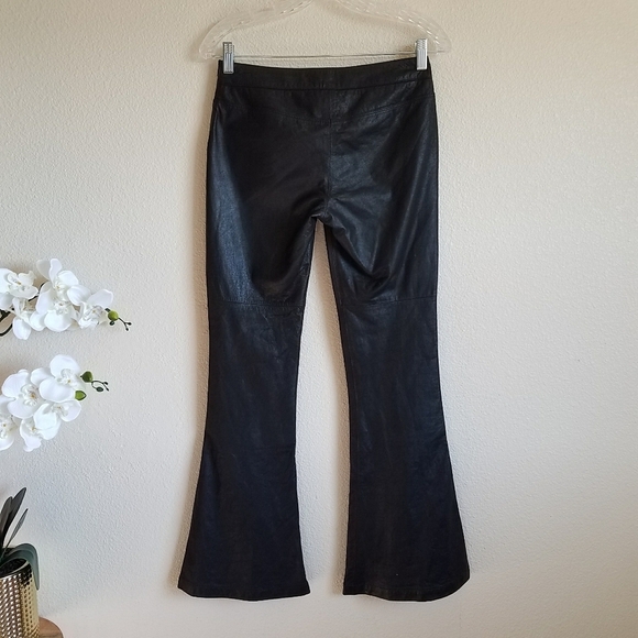 Theory Shimona Lambskin Leather Flare Pants - Picture 3 of 12